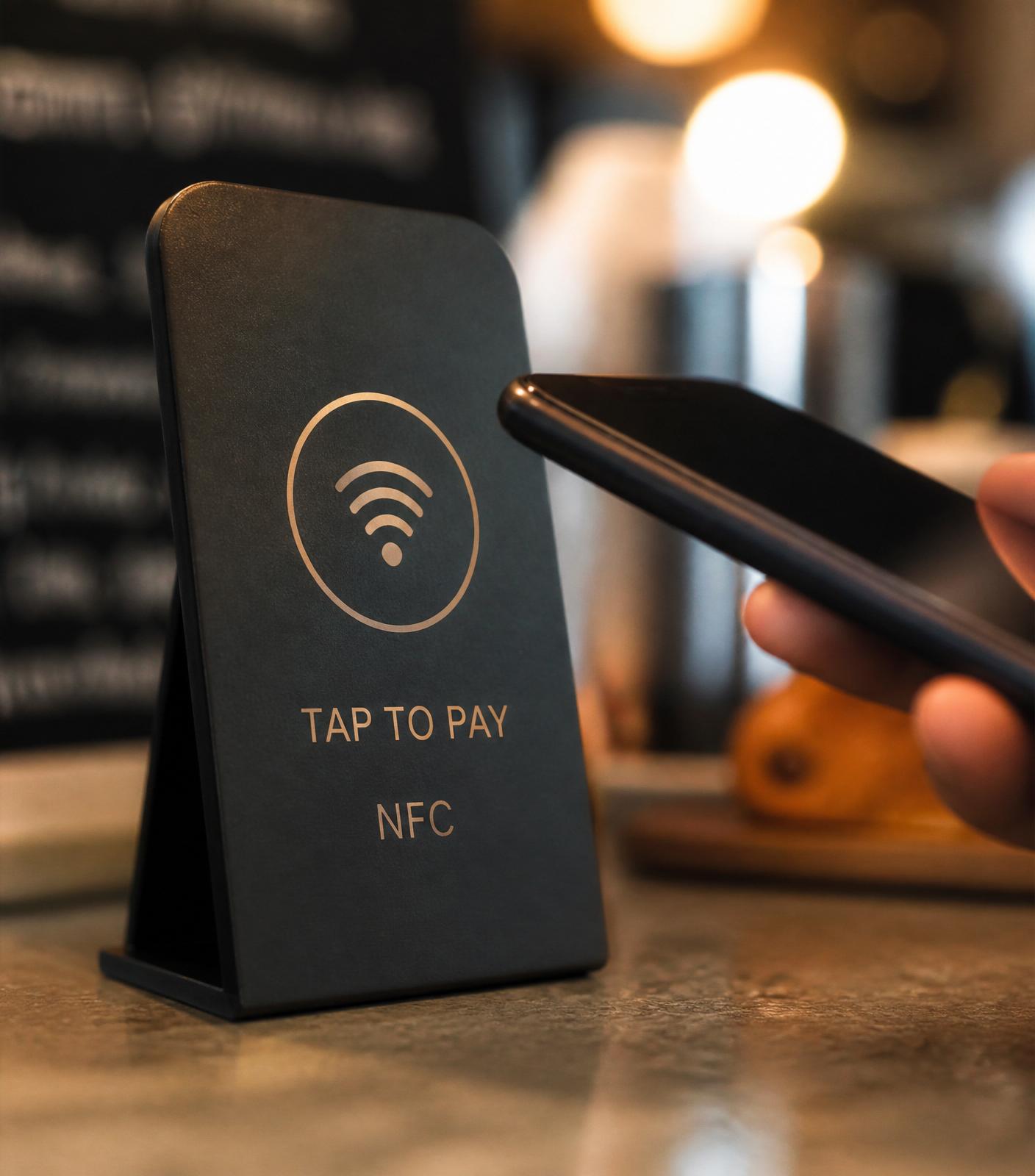 Customer tapping phone on TapLink